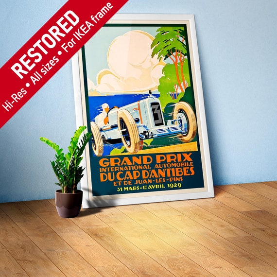 Monaco Antibes Vintage F1 Grand Prix, 1929 poster — Vintage Formula 1 poster, Monaco Grand Prix poster, retro travel poster, travel art