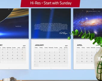 Pale Blue Dot 2027 Calendar – James Webb & Hubble space print | NASA Astronomy wall art with galaxy and nebula