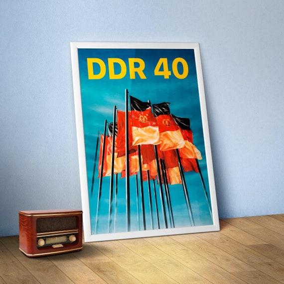 40 years of the GDR, GDR/DDR, 1989 — Soviet vintage poster, soviet retro art, propaganda poster