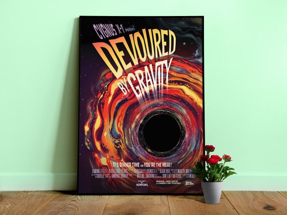 Devoured by Gravity (Galaxy of Horrors series), NASA/JPL Exoplanet Exploration — space poster, science poster, retro vintage space poster