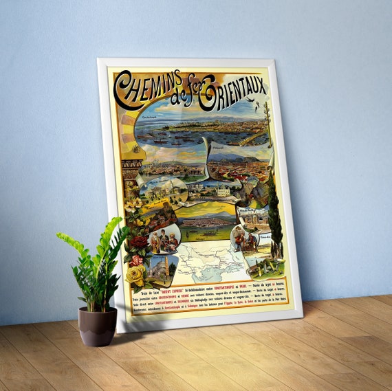 Chemis de fe Orientaux/Orient Express, France, Istanbul, Turkey, 1898 — retro vintage travel poster, retro travel art, retro travel wall art