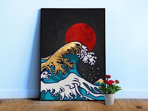 Golden Great Wave off Kanagawa #2 — Japanese golden poster, travel poster, aesthetic poster, landscape poster, wall art print
