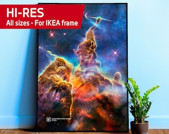 Carina Nebula, Mystic Mountain HH 901 (Hubble telescope) — Space poster, Science photo print, Cosmic art, Hubble picture, nerdy gift for him