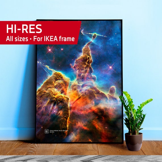 Carina Nebula, Mystic Mountain. HH 901 (Hubble telescope) — space poster, science poster, space photo,space art, Hubble picture, NASA poster