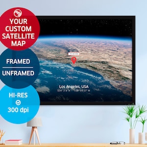 Satelliten Karte: ISS Orbit, Blick aus der Umlaufbahn der ISS, Landkarte der ISS, Geschenkdruck — Weltraum Poster, personalisiertes Geschenk, Geburtstagsgeschenk