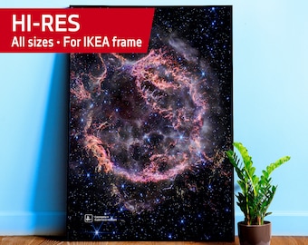 JWST: Cassiopeia A (NIRCam Image), Supernova remnant (James Webb/JWST) — space poster, science poster, space photo, space art, jwst picture