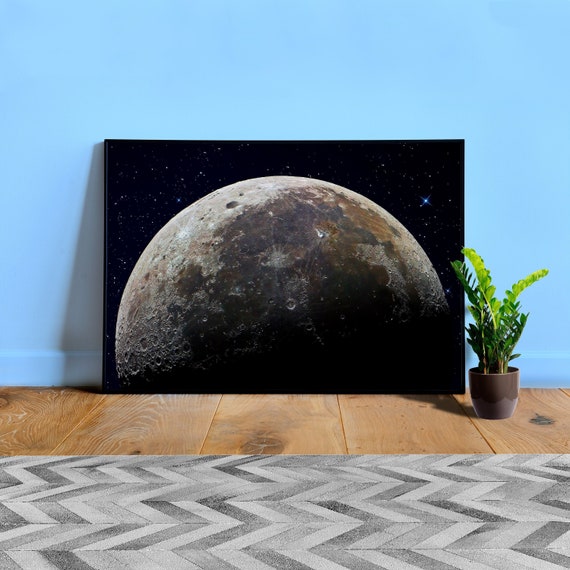 Moon at night (Hi-Res photo poster) — space poster, Moon poster, space art, Moon photo, photo poster