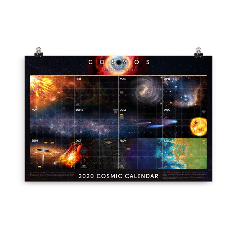 Cosmic Calendar 2020 Cosmos Possible Worlds poster Etsy