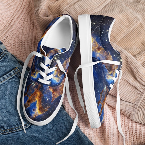 JWST Pillars of Creation 2022 (James Webb/JWST) — Unisex lace-up canvas shoes, space shoes, space photo, space art, jwst picture