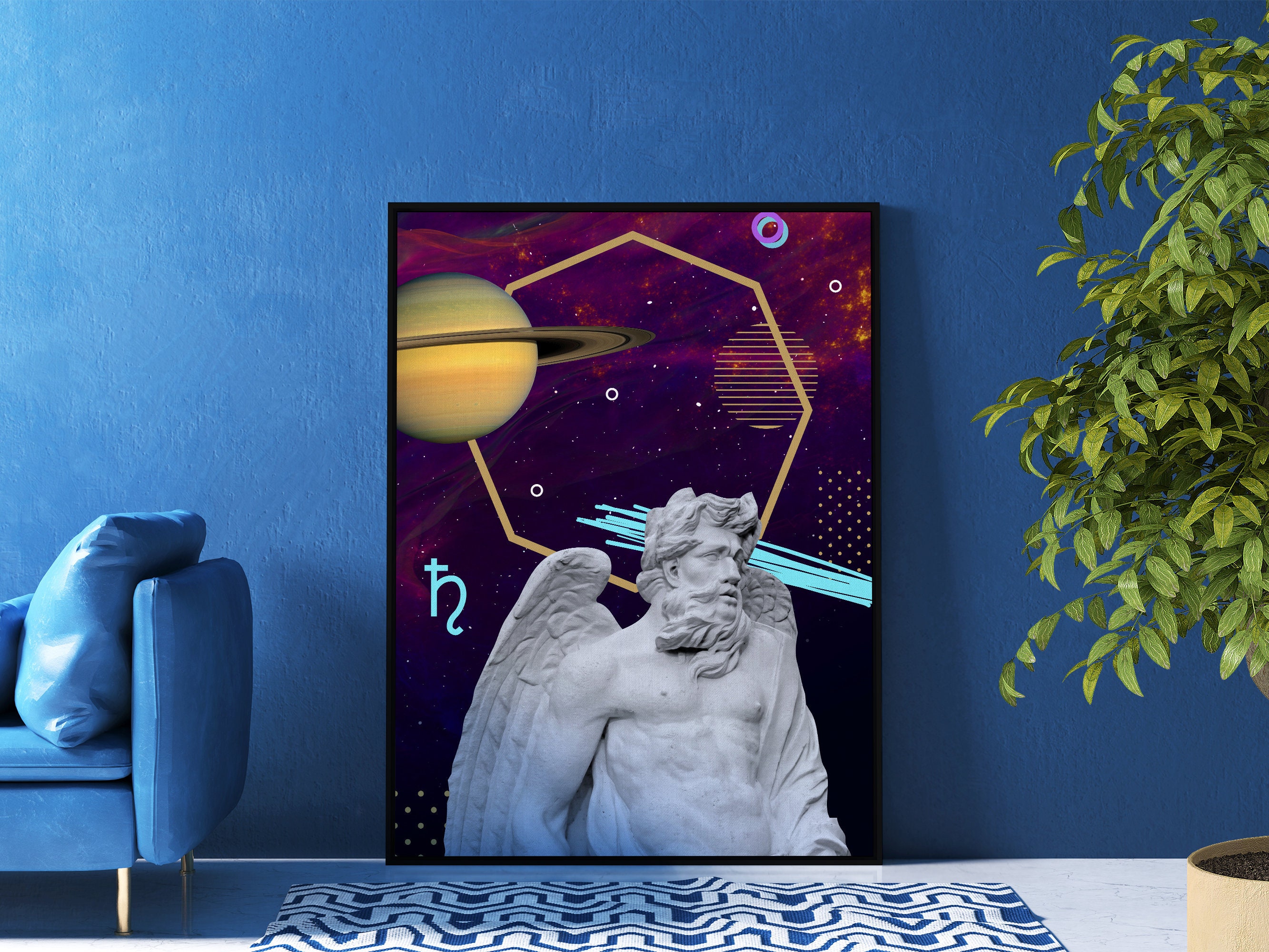 Synthwave Gods and Planets: Saturn gr. Cronus | Etsy
