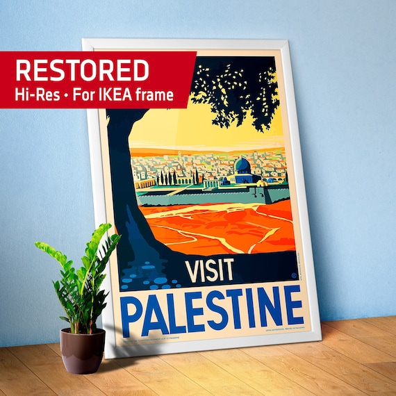 Visit Palestine, 1930s — retro travel poster, vintage travel art, retro travel wall art, vintage wall decor, propaganda poster