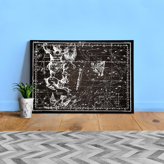 Constellations, 1820 — vintage astronomy poster, space poster, vintage retro print, cosmic vintage chart, constellations