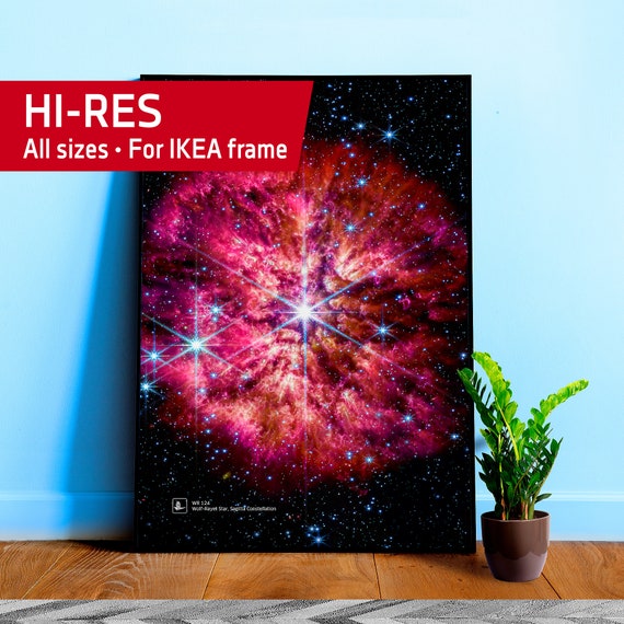 WR 124 (James Webb/JWST). Wolf-Rayet Starю Sagitta Constellation — space poster, science poster, space photo, space art, jwst picture