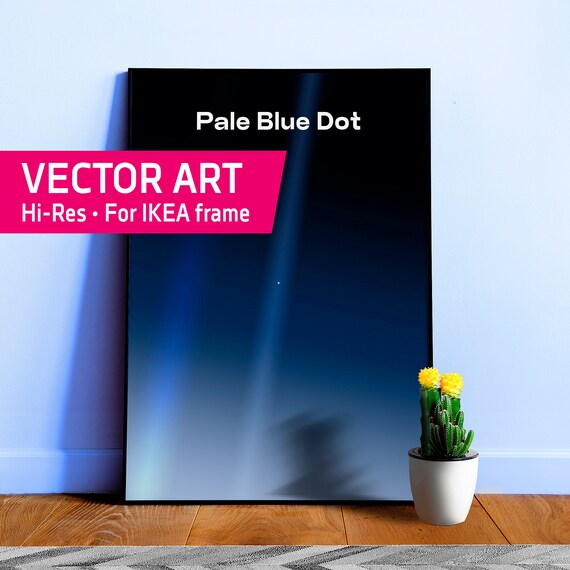 Pale Blue Dot poster, NASA Voyager 1 (2020 revision) — Space poster, science print, wall art, NASA poster, vector art