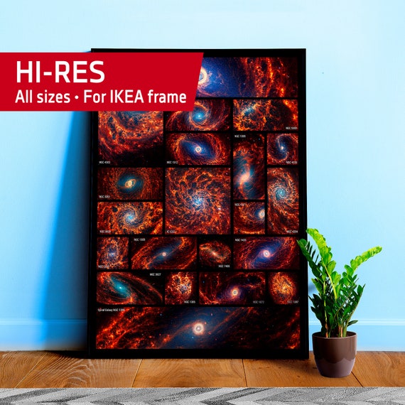 JWST 19+2 Spiral Galaxies (James Webb/JWST) — space poster, science poster, space photo, space art print, jwst picture