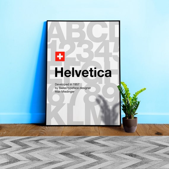 Helvetica font poster, 1957 — design typography poster, abstract print, aesthetic art poster, modern poster, typography wall decor