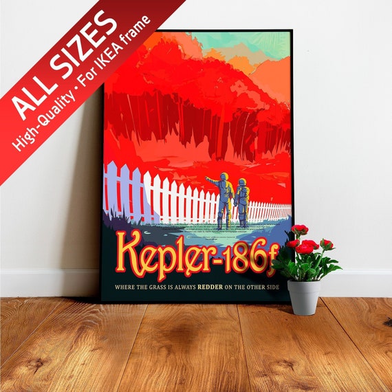 Kepler-186 f (NASA Visions of the Future) — vintage space poster, retro space poster, space travel poster, space poster, space art