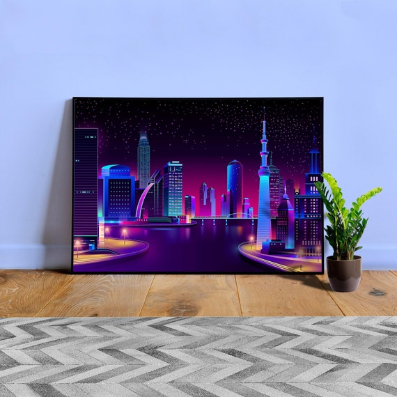 Synthwave Neon City [synthwave/vaporwave/cyberpunk] — aesthetic poster, retrowave poster, neon poster