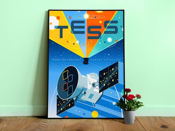 TESS Transiting Exoplanet Survey Satellite, NASA/JPL poster— space poster, science poster