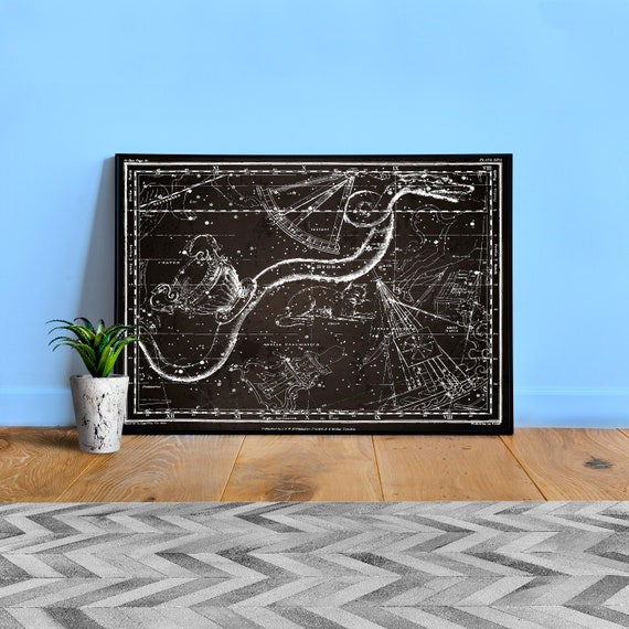Constellations, 1820 — vintage astronomy poster, space poster, vintage retro print, cosmic vintage chart, constellations