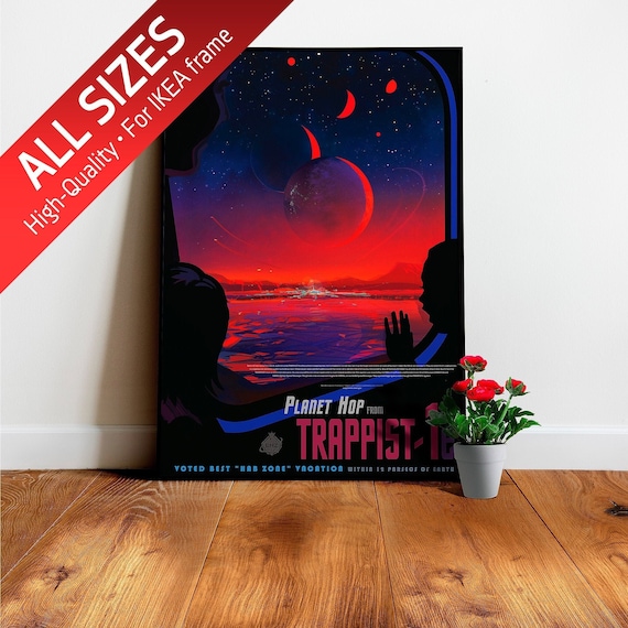 Planet Trapist-1e (NASA Visions of the Future) — vintage space poster, retro space poster, space travel poster, space poster, space art