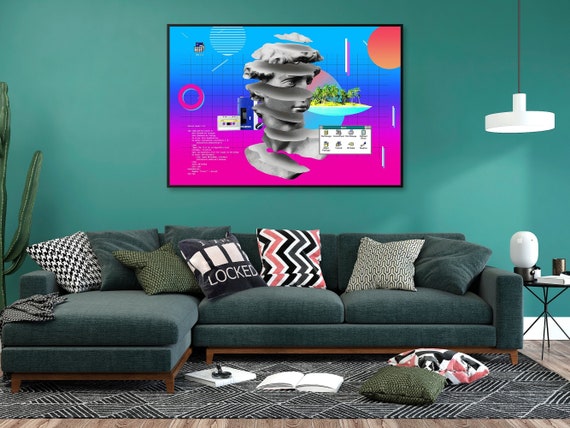 Retro PC Poster, 1992 — Memphis 80s aesthetic wall art, vaporwave tech print, nostalgic computer decor, synthwave desktop art, video game