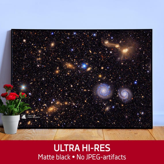 Virgo Cluster, Cosmic Abundance – Vera C. Rubin Observatory Poster. Space Print, Astronomy Wall Art, Galaxy Map, Science Decor