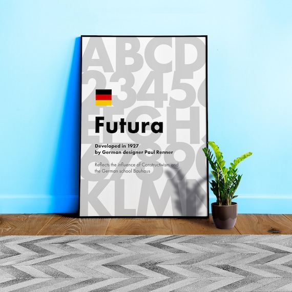 Futura font poster, 1927 — design typography poster, abstract print, aesthetic art poster, modern poster, typography wall decor,1920s poster