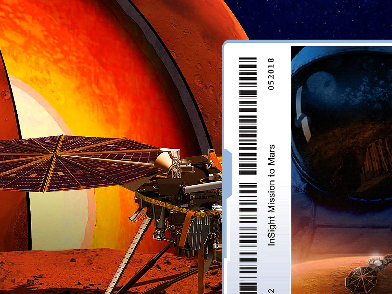 NASA Mars InSight Ticket Matte Paper Framed Poster With Mat Etsy