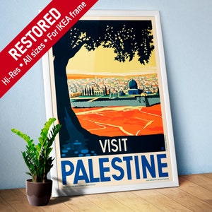 Visit Palestine, 1930s — Retro travel poster. Vintage travel art, retro travel wall art, vintage wall decor