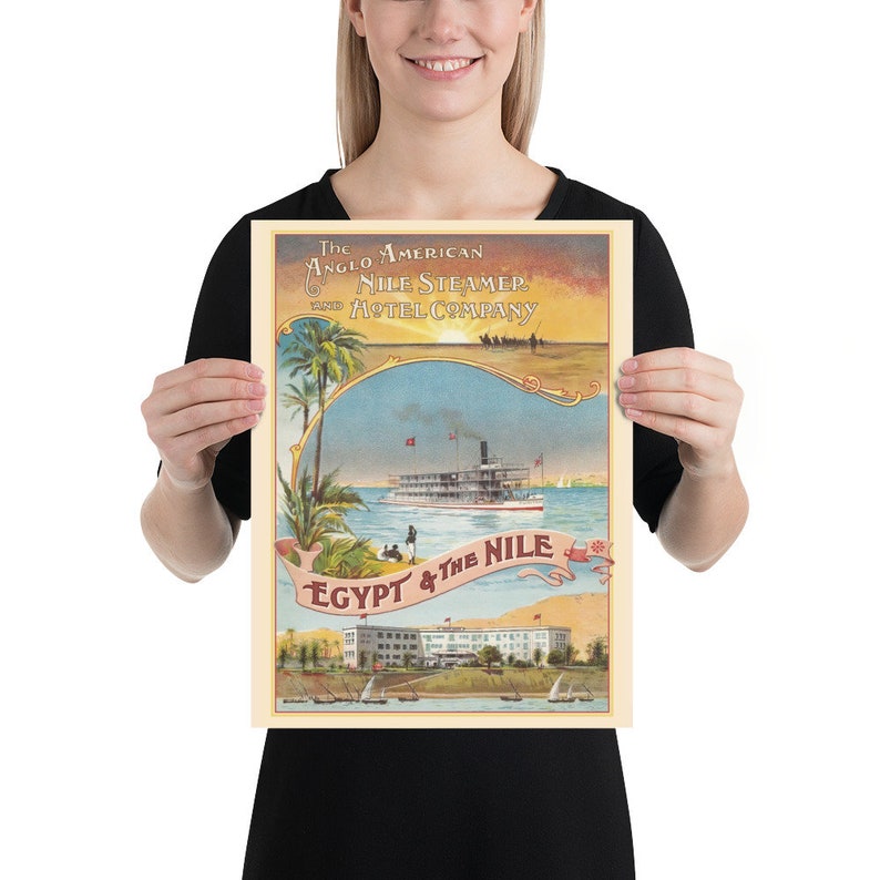 Egypt & The Nile, 1910s — retro vintage travel poster, retro travel art, retro travel wall art