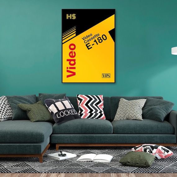 VHS cassette case E-180 [retrowave/vaporwave] — retrowave poster, aesthetic print, retrowave art, 80s wall decor