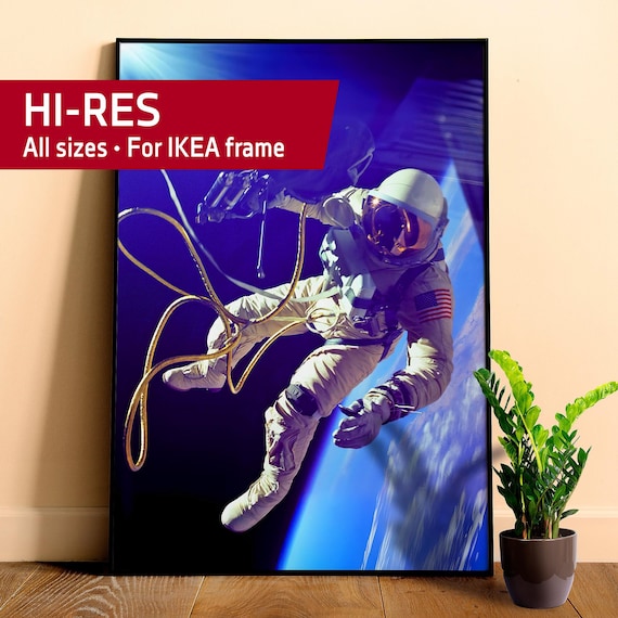 Ed White, First American Spacewalker, NASA Gemini mission, 1965 — space poster, space wall art, photo poster, NASA print, space lovers decor