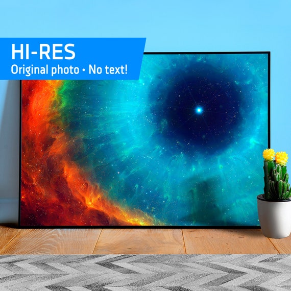 Helix Nebula, NGC 7293, NASA Hubble Space Telescope. No text — space poster, science poster, space photo, abstract poster