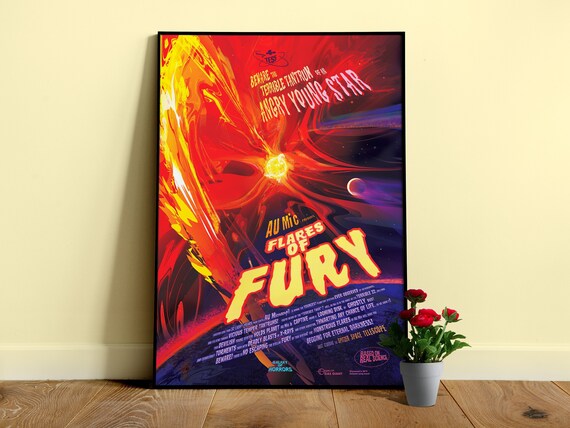 Flares of Fury (Galaxy of Horrors series), NASA/JPL Exoplanet Exploration — space poster, science poster, retro space poster