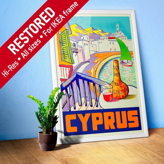 Cyprus, Nicosia 1929 — retro travel poster, vintage travel art print, retro travel wall art