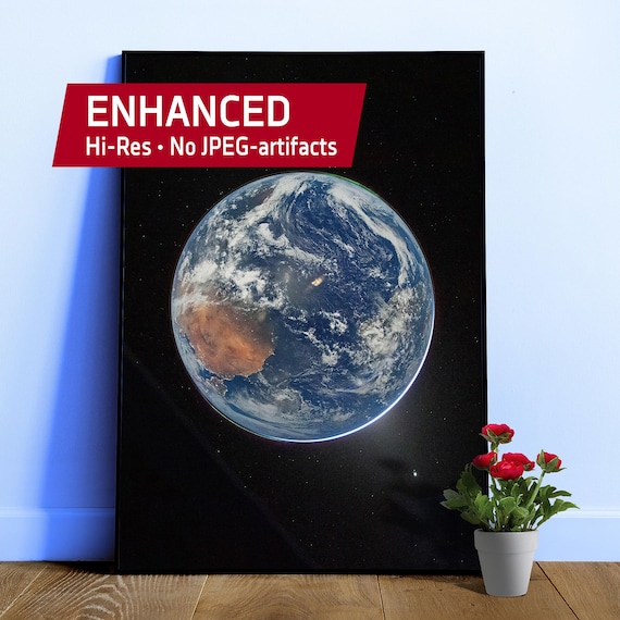 Earth: NASA Artemis II, Pale Blue Dot (Hi-Res photo) — space poster, science art print, nerdy gift for him