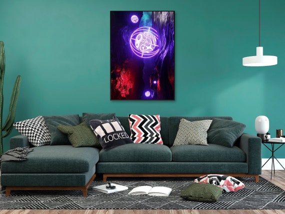 Neon landscape: Sphere [synthwave/vaporwave/cyberpunk] — space aesthetic poster, retrowave poster, neon poster, space poster