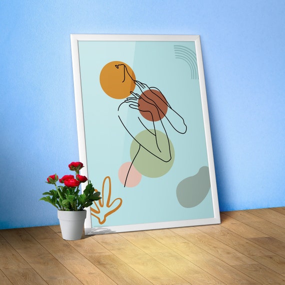 Boho woman poster minimalist art 3 – Aesthetic boho wall decor, abstract female print, modern home poster, neutral tone wall art, vector art