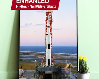NASA Apollo 8: Saturn 5 rocket, 1969 — Space poster. Art photo print 1960s, Moon print, Science wall decor for classroom, Iconic photo