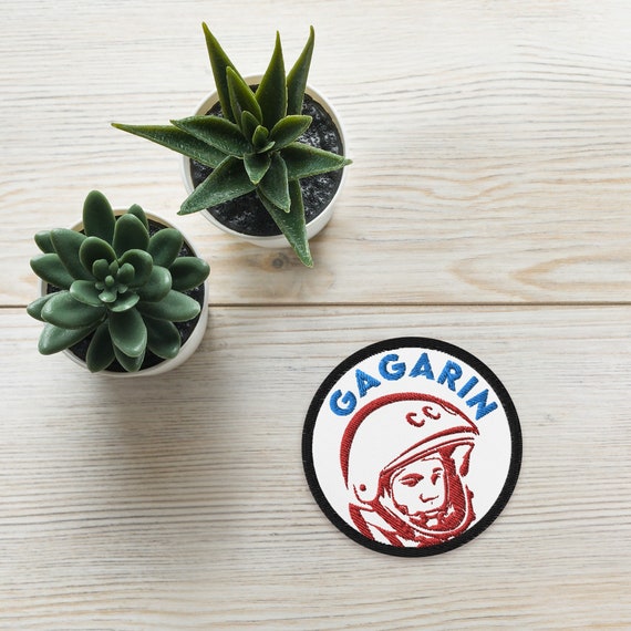 Gagarin, Soviet vintage space — embroidered patch, space patches, soviet patch, retro space badge