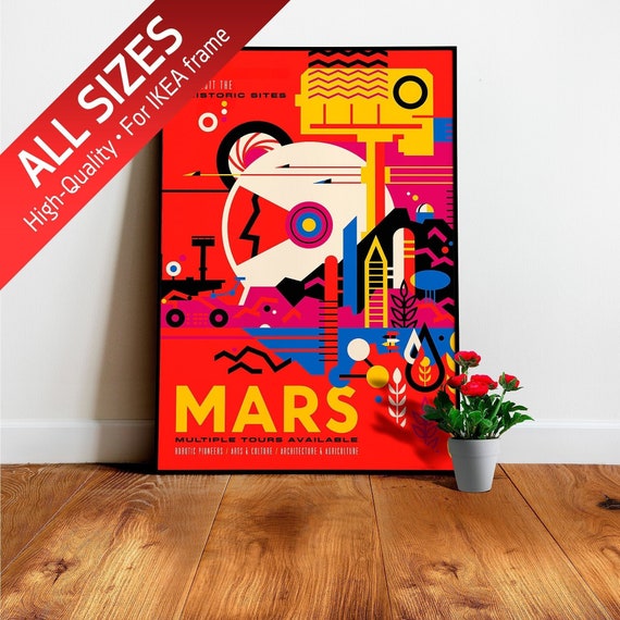 Mars - Multiple Tours Available (NASA Visions of the Future) — vintage space poster, retro space poster, space travel poster, retro sci-fi