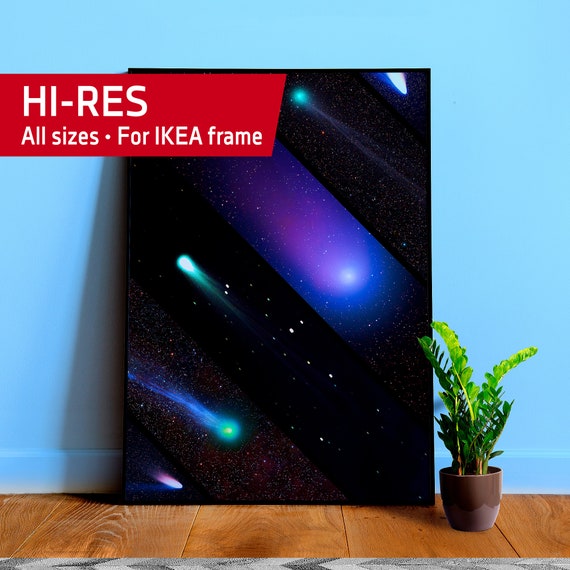 Space collage: comets mashups — NASA Hubble Space Telescope — space poster, science poster, space photo, abstract poster