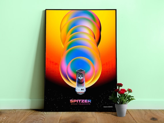 Spitzer Space Telescope, NASA/JPL poster — space poster, science poster