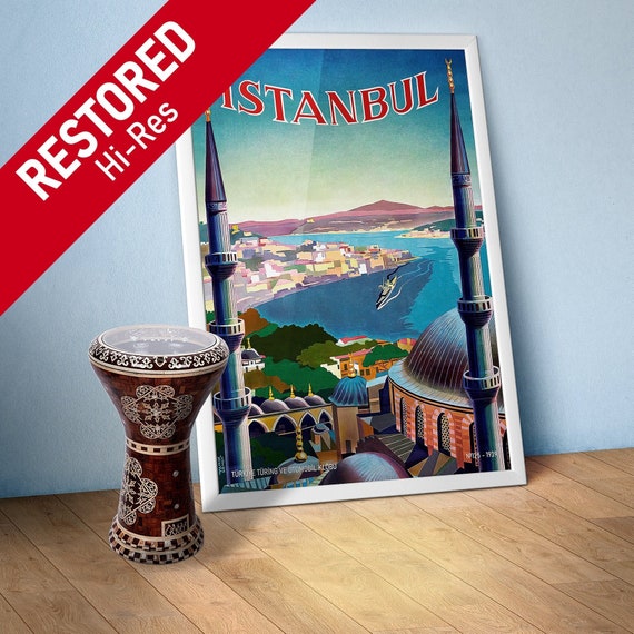 Istanbul, Turkey, 1939 — retro vintage travel poster, retro travel art, retro travel wall art