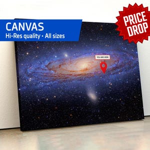 Ti trovi qui: Via Lattea — Canvas. Poster spaziale, poster scientifico, mappa galattica, mappa dello spazio