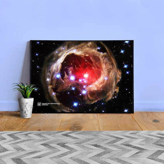 Supergiant Star V838 Monocerotis, NASA Hubble Space Telescope — space poster, science print, space photo, abstract wall art