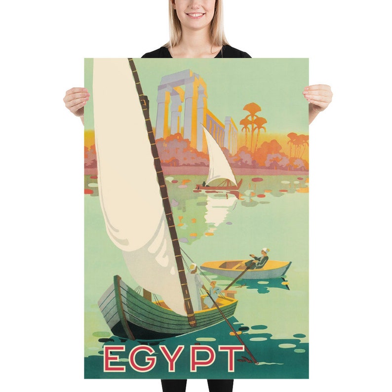 Egypt, The Nile River, c. 1930s — retro vintage travel poster, retro travel art, retro travel wall art