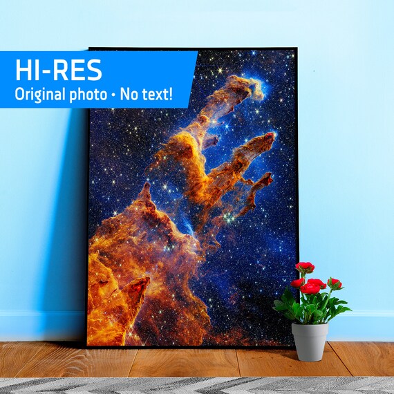 JWST Pillars of Creation 2022 (James Webb/JWST). Eagle Nebula. M16 — space poster, science poster, space photo, space art, jwst picture