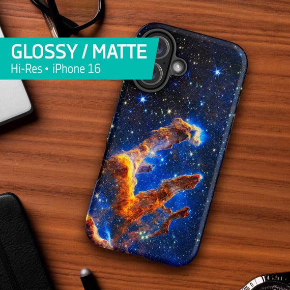 JWST Pillars of Creation, 2022 - Eagle Nebula — Tough Case for iPhone 16 (Glossy/Matte), iPhone space case, Space poster
